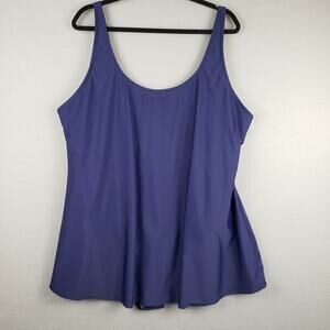 Beach Party Plus Size 24 One Piece Swimsuit Dress Blue Modest Vacation‎ Cruise